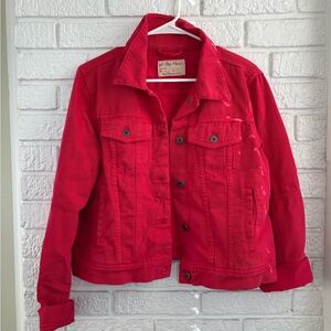 We The Free Bold Red Jean Jacket